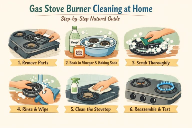 Gas Stove Burner Cleaning at Home – Step-by-Step Natural Guide