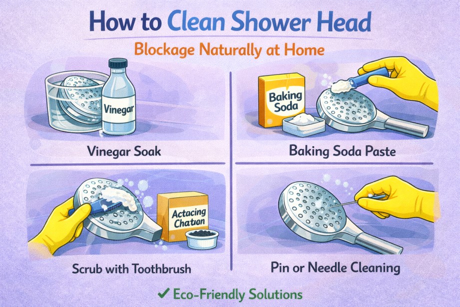How to Clean Shower Head Blockage Naturally at Home
